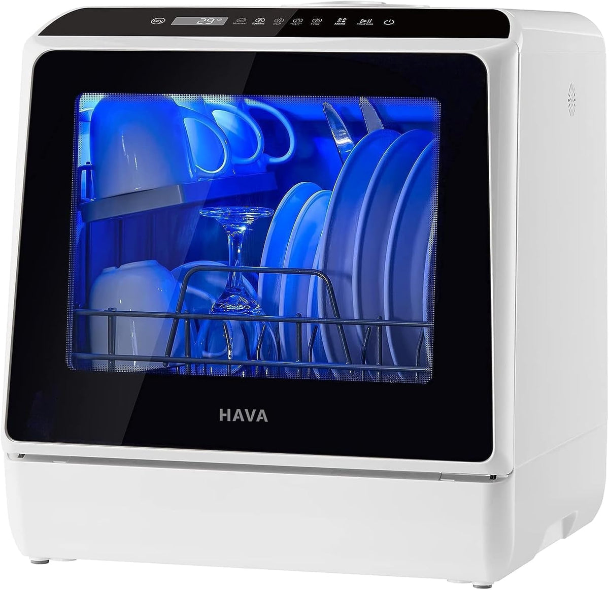 HAVA Table Top Dishwasher – Mini Countertop, Portable, 6 Programs, 5L Water Tank, No Installation Required